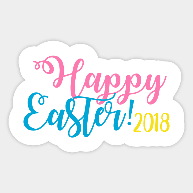 Happy Easter 2018 Sticker by FreckleFaceDoodles